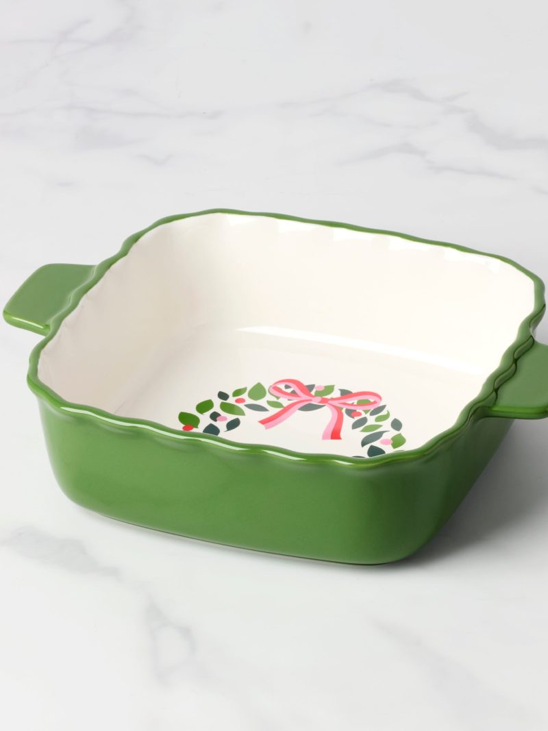 Evergreen Square Scallop Baking Dish